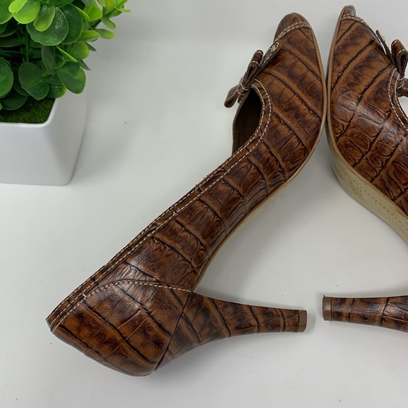 Franco Sarto crocodile peep toe heels - Picture 9 of 13